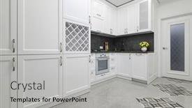  Presentation with kitchen furniture - Slide deck consisting of well-designed-wooden-furniture background and a light gray colored foreground