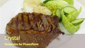  Presentation with done - Cool new slides with well done - meal of grilled or broiled backdrop and a tawny brown colored foreground