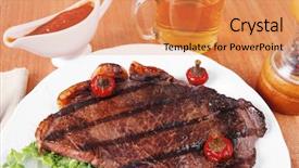  Presentation with new york - Slide deck enhanced with well done - rural design new york meat background and a coral colored foreground