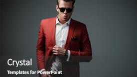  Presentation with well - Presentation theme featuring well dressed - stylish man in red jacket background and a  colored foreground