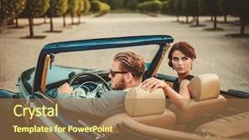  Presentation with classic - Cool new PPT layouts with well dressed - wealthy couple in a classic backdrop and a coral colored foreground