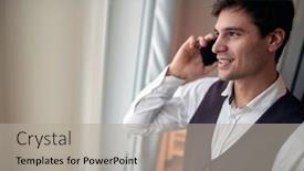  Presentation with well - PPT layouts with well-dressed-businessman-preparing background and a light gray colored foreground