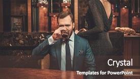  Presentation with luxury nature couple - Audience pleasing PPT theme consisting of well-dressed couple in luxury backdrop and a tawny brown colored foreground