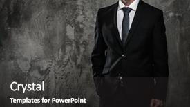  Presentation with man wear black suit - Slides consisting of well-dressed man in black background and a dark gray colored foreground