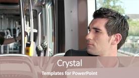  Presentation with road bus - Slides with well dressed man background and a coral colored foreground