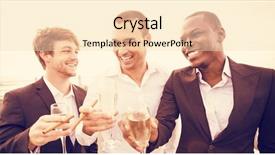  Presentation with guys night out - Cool new PPT layouts with well dressed men drinking champagne backdrop and a lemonade colored foreground