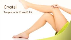  Presentation with well - Amazing slide set having well groomed female legs after depilation backdrop and a cream colored foreground