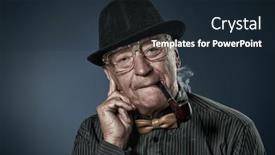  Presentation with dark blue - PPT layouts enhanced with well-groomed-gentleman-smokes background and a wine colored foreground