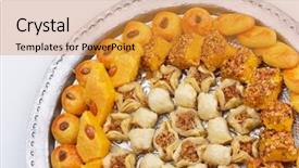  Presentation with middle east map countries - Cool new theme with baklava well known in middle backdrop and a gold colored foreground