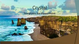  Presentation with rocky ocean coast - Cool new presentation theme with well-known rocks twelve apostle backdrop and a arctic colored foreground