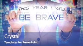  Presentation with plasma screen - Colorful theme enhanced with well led - businesswoman touching against glittering screen backdrop and a ocean colored foreground