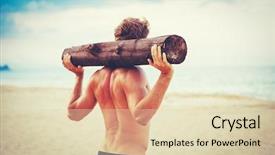  Presentation with health and fitness - Colorful presentation enhanced with well logging - beach workout male athlete exercising backdrop and a  colored foreground