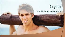  Presentation with beach palm tree wedding - Slide set featuring well logging - beach workout male athlete exercising background and a  colored foreground