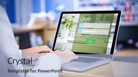  Presentation with login - Presentation theme consisting of well logging - close-up of login page background and a light blue colored foreground