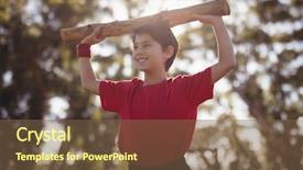  Presentation with obstacle course - Colorful PPT layouts enhanced with well logging - happy boy exercising with log backdrop and a tawny brown colored foreground