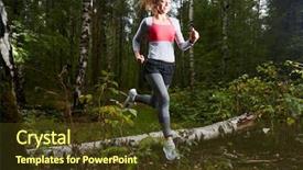  Presentation with forest morning - Slides enhanced with well logging - happy young sportswoman running background and a tawny brown colored foreground