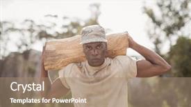  Presentation with boot camp - Audience pleasing PPT theme consisting of well logging - military soldier carrying a tree backdrop and a  colored foreground
