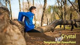  Presentation with runner - Cool new theme with well logging - young male runner doing push backdrop and a  colored foreground