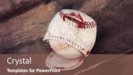  Presentation with google baseball - Presentation with well-loved-torn-baseball-splitting background and a coral colored foreground