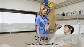  Presentation with pulse - PPT layouts enhanced with well soon - doctor checking patients pulse background and a mint green colored foreground