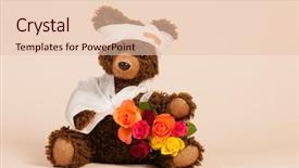  Presentation with pain - Colorful PPT layouts enhanced with well soon - stuffed hand made bear backdrop and a lemonade colored foreground