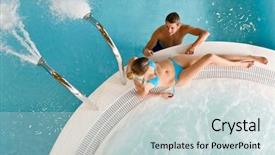  Presentation with top view of soybean - Slide set consisting of well water - top view - young couple background and a lemonade colored foreground