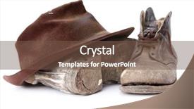  Presentation with well - PPT layouts featuring well worn with battered brown background and a  colored foreground