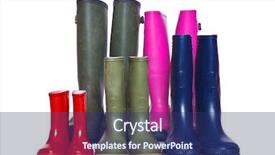  Presentation with boot camp boots - PPT layouts featuring wellington - group of wellie boots isolated background and a ocean colored foreground