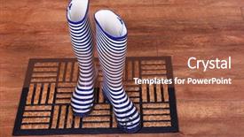  Presentation with boot camp boots - Theme featuring wellington boots on door mat background and a  colored foreground