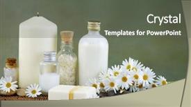  Presentation with bamboo - Cool new theme with wellnes - spa settings on bamboo mat backdrop and a  colored foreground