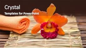  Presentation with orchid - Slide deck featuring wellnes - spa settings with orange towel background and a  colored foreground