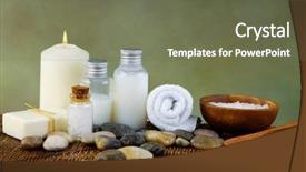  Presentation with spa - Beautiful theme featuring wellnes - spa sitting on mat backdrop and a  colored foreground