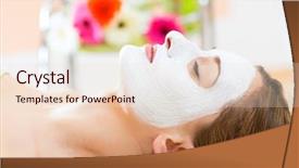  Presentation with face massage spa skin - PPT layouts having wellness - woman receiving facial mask background and a lemonade colored foreground