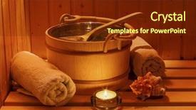  Presentation with wellness - Audience pleasing presentation theme consisting of infusion therapy - wellness and spa backdrop and a tawny brown colored foreground