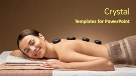  Presentation with spa concept stone - PPT layouts with wellness-beauty-and-relaxation-concept background and a tawny brown colored foreground