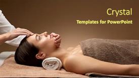  Presentation with spa concept - Beautiful presentation design featuring wellness-beauty-and-relaxation-concept backdrop and a tawny brown colored foreground