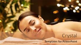  Presentation with spa concept stone - PPT theme enhanced with wellness-beauty-and-relaxation-concept background and a coral colored foreground