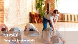  Presentation with sport coaching - Presentation design with wellness coaching - fitness sport and healthy lifestyle background and a coral colored foreground