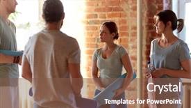  Presentation with sport coaching - PPT theme having wellness coaching - fitness sport and healthy lifestyle background and a tawny brown colored foreground