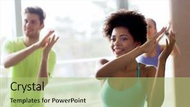  Presentation with sport coaching - Beautiful slide set featuring wellness coaching - fitness sport dance and lifestyle backdrop and a mint green colored foreground