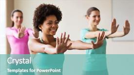  Presentation with sport coaching - Presentation theme consisting of wellness coaching - fitness sport dance and lifestyle background and a seafoam green colored foreground