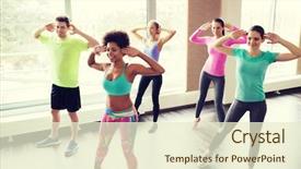  Presentation with sport coach - Presentation theme with wellness coaching - fitness sport dance and lifestyle background and a cream colored foreground