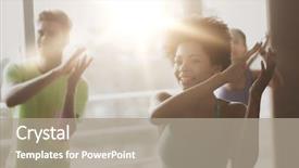  Presentation with sport coaching - Colorful PPT theme enhanced with wellness coaching - fitness sport dance and lifestyle backdrop and a gray colored foreground