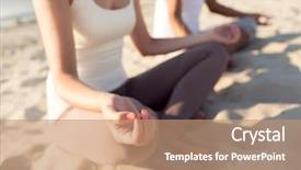  Presentation with people grief and mourning concept - Cool new PPT layouts with wellness coaching - fitness sport people and lifestyle backdrop and a coral colored foreground