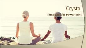  Presentation with lifestyle - Slide deck with wellness coaching - fitness sport people and lifestyle background and a  colored foreground