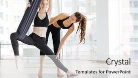  Presentation with lactation young woman breastfeeding - PPT theme enhanced with wellness coaching - happy pretty young woman doing background and a light gray colored foreground