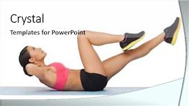  Presentation with sporty - Audience pleasing slides consisting of wellness coaching - picture of beautiful sporty woman backdrop and a white colored foreground