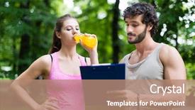  Presentation with training aspire man running - Beautiful PPT layouts featuring wellness coaching - smiling man showing a training backdrop and a coral colored foreground