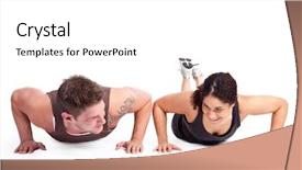  Presentation with trainer - Cool new slides with wellness coaching - woman doing pushups with her backdrop and a white colored foreground