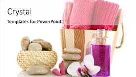  Presentation with wellness - Beautiful theme featuring wellness in pink with orchid and liquids backdrop and a white colored foreground